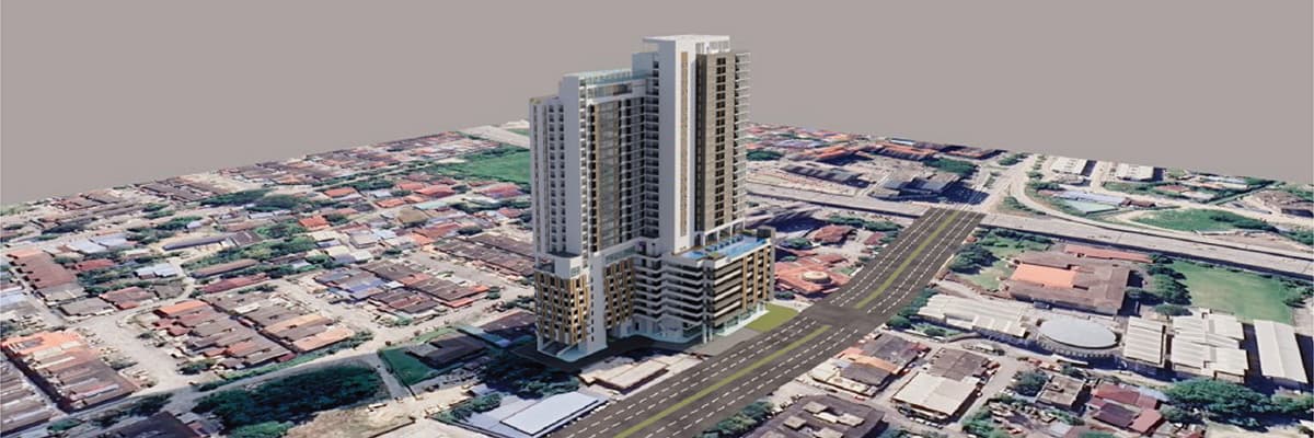 Skyscrapers in a city.